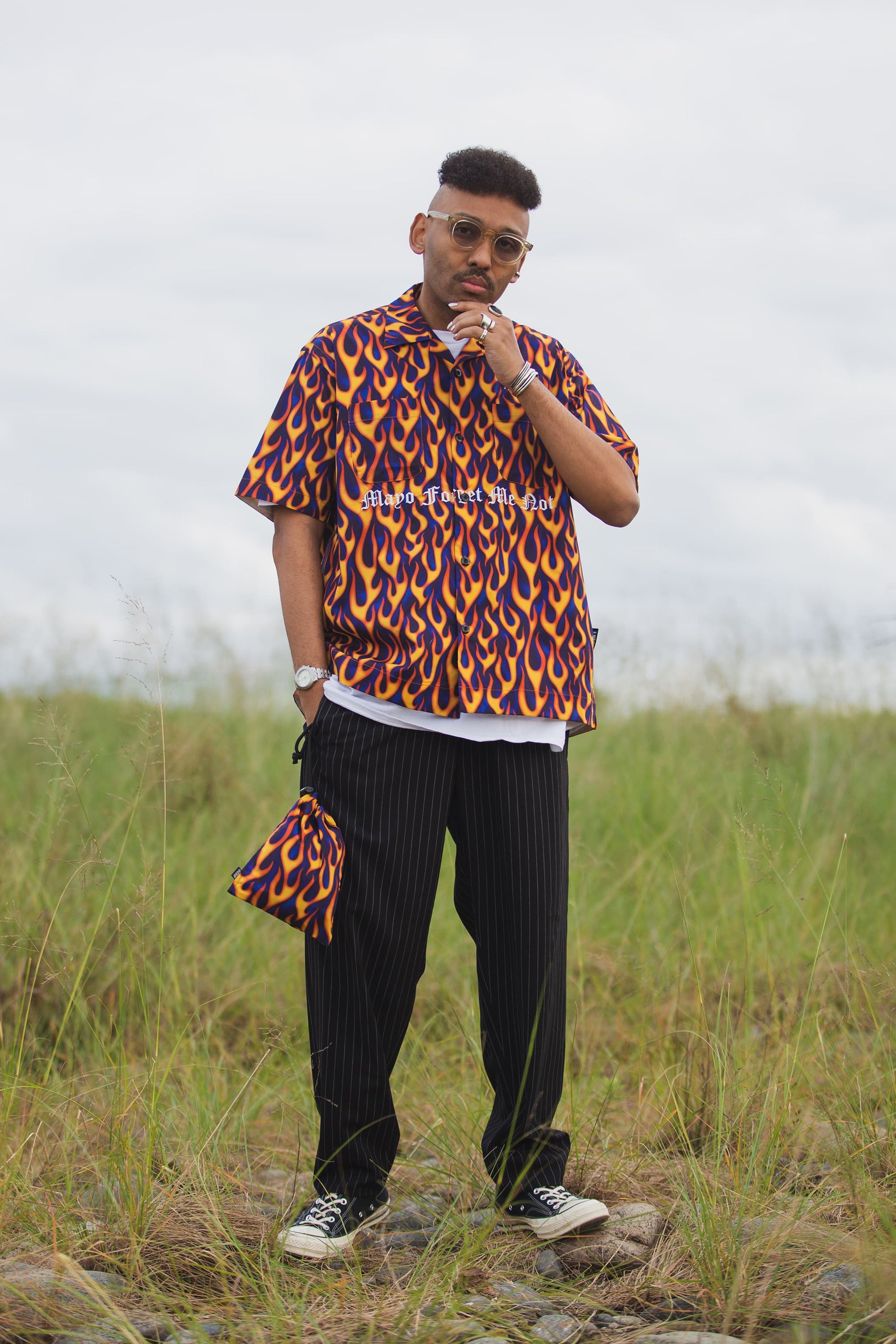 MAYO LOGO EMBROIDERY DRAWSTRING BAG