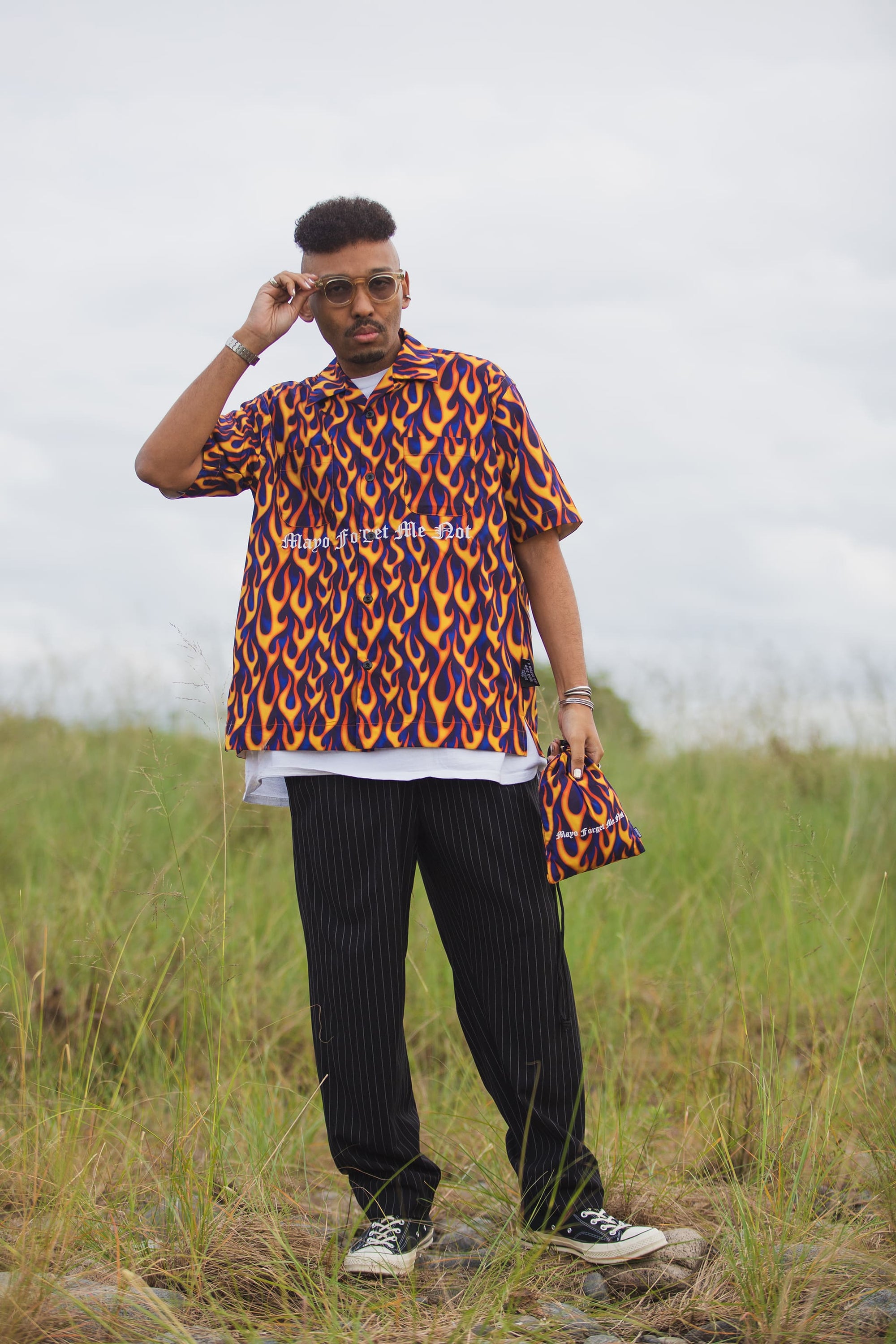 MAYO LOGO EMBROIDERY DRAWSTRING BAG