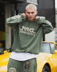 MAYO BANDANA SKULL EMBROIDERY CREW NECK SWEAT
