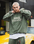 MAYO BANDANA SKULL EMBROIDERY CREW NECK SWEAT