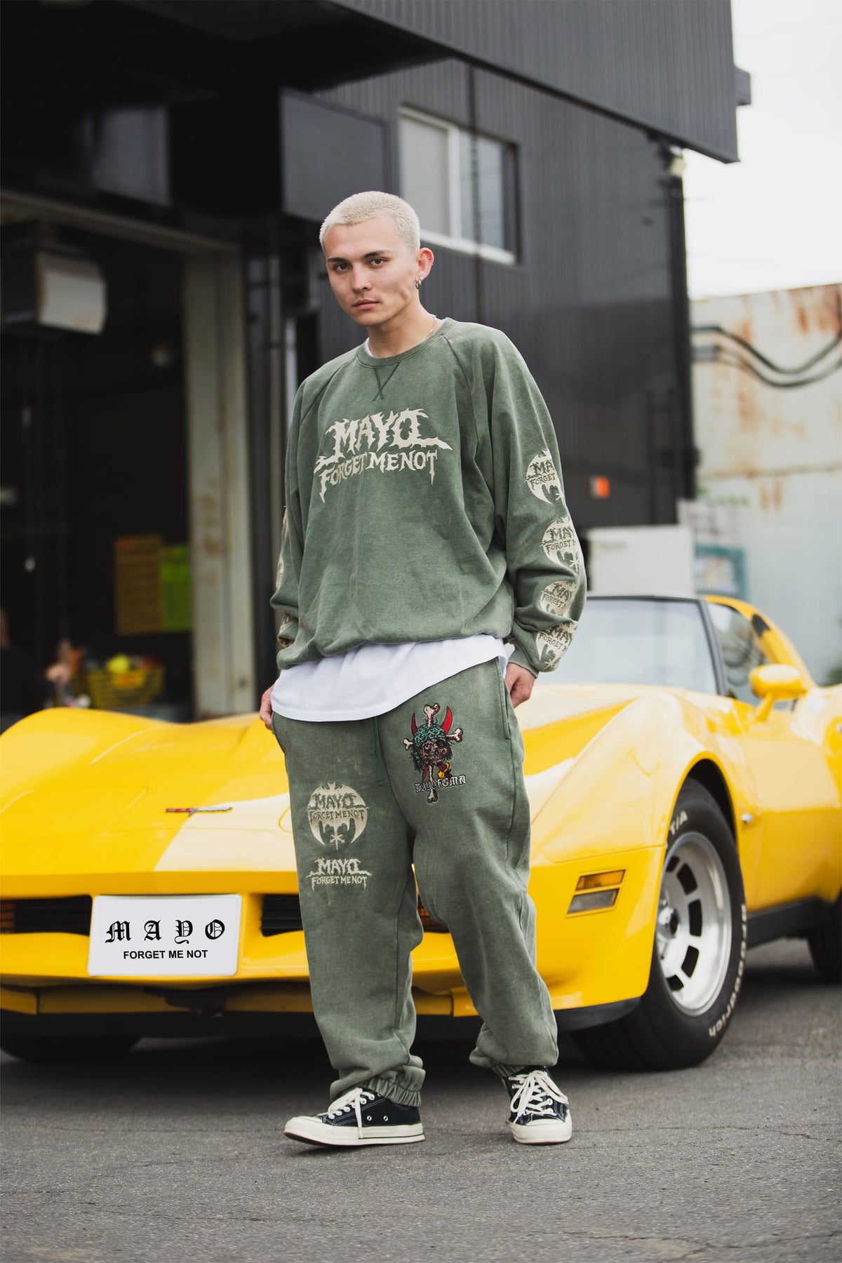 MAYO BANDANA SKULL EMBROIDERY SWEAT PANTS