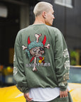 MAYO BANDANA SKULL EMBROIDERY CREW NECK SWEAT