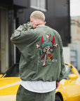MAYO BANDANA SKULL EMBROIDERY CREW NECK SWEAT