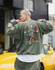 MAYO BANDANA SKULL EMBROIDERY CREW NECK SWEAT