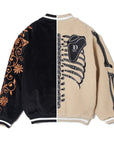 MAYO BONES Embroidery Reversible Bomber Jacket - BEIGE × BLACK