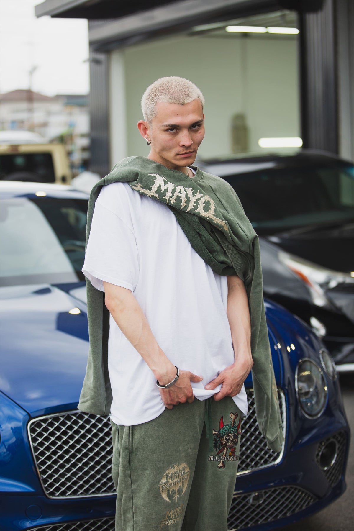 MAYO BANDANA SKULL EMBROIDERY CREW NECK SWEAT