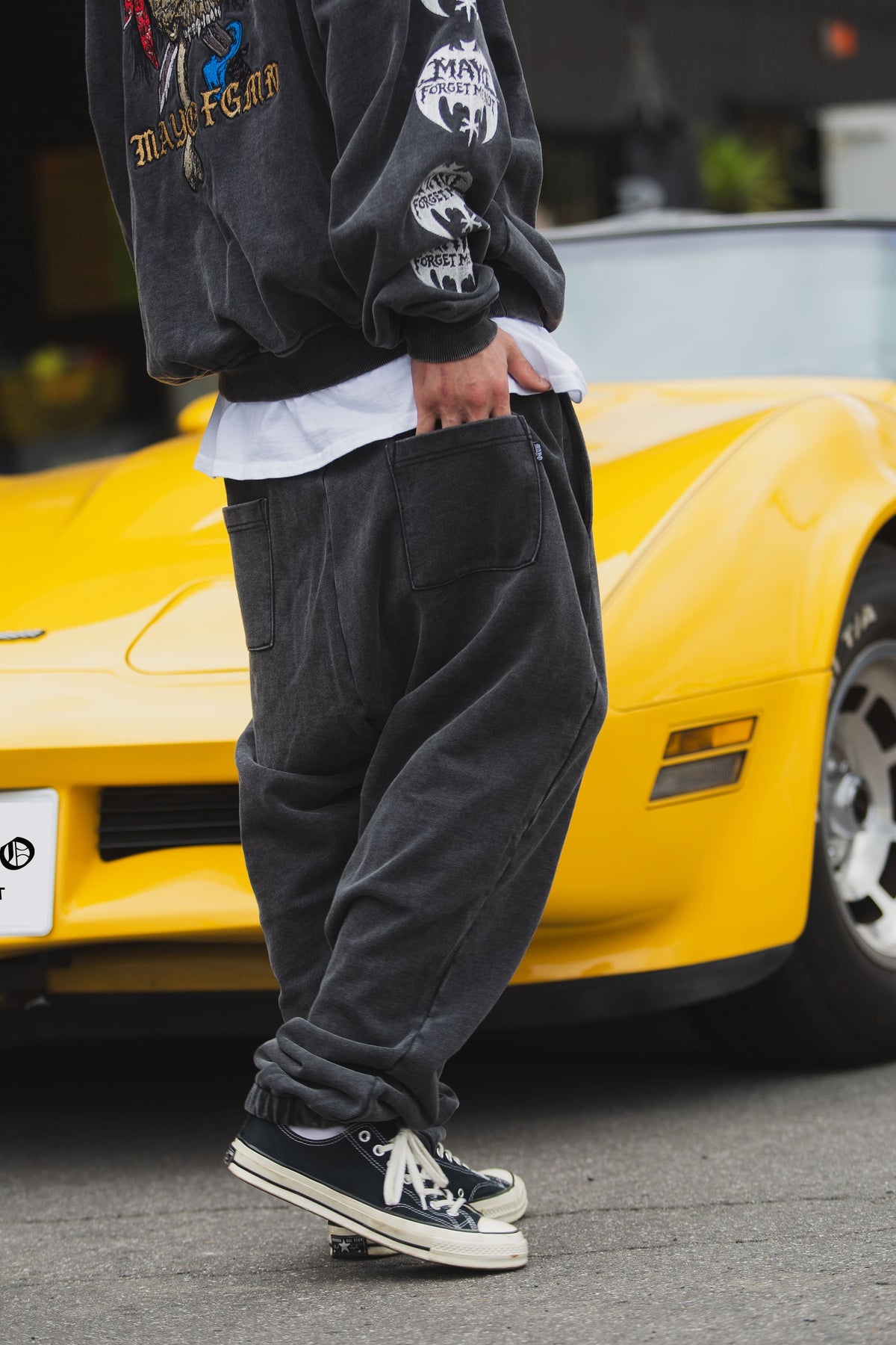 MAYO BANDANA SKULL EMBROIDERY SWEAT PANTS