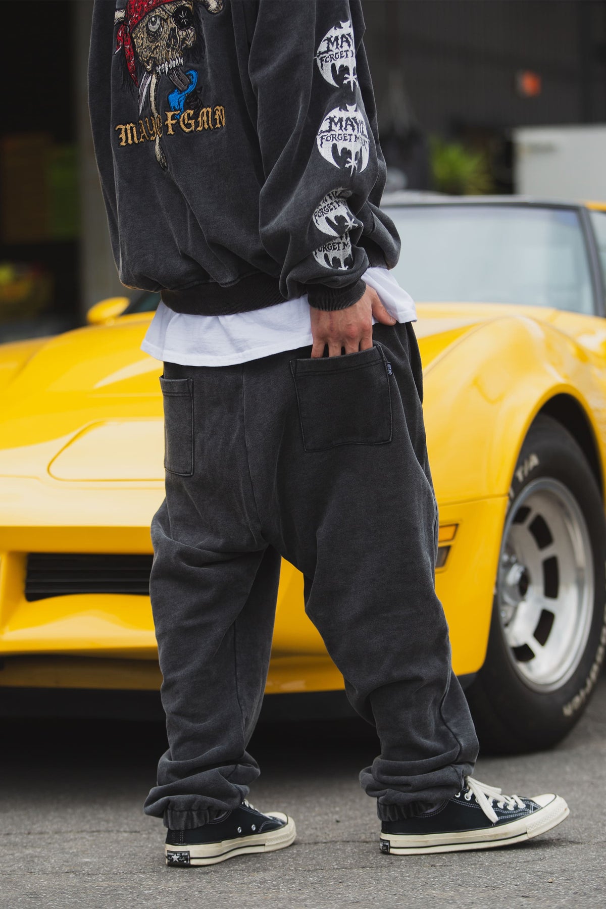 MAYO BANDANA SKULL EMBROIDERY SWEAT PANTS