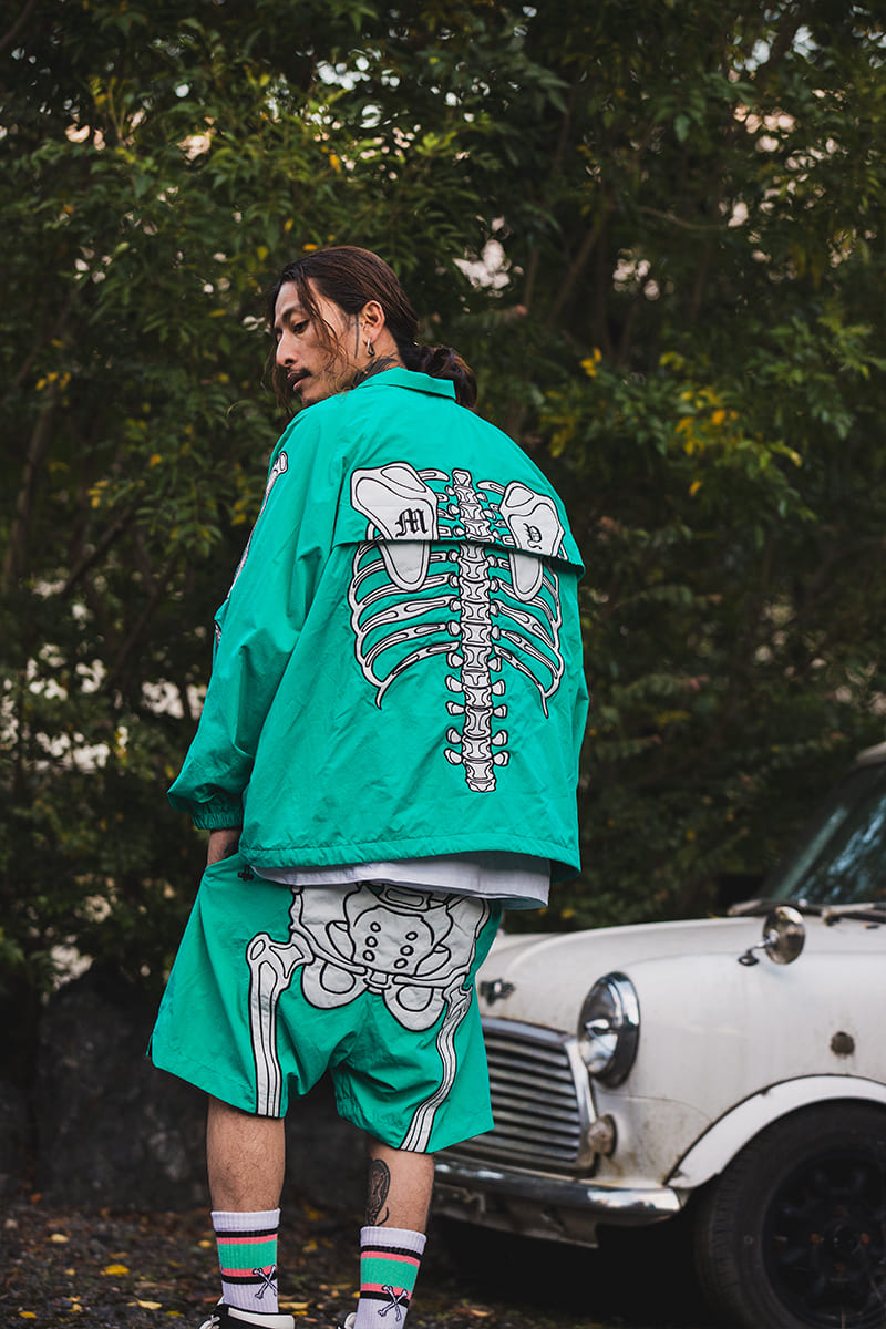 MAYO】【WEB限定】MAYO BONES 刺繍アノラック - キンミヤブルー