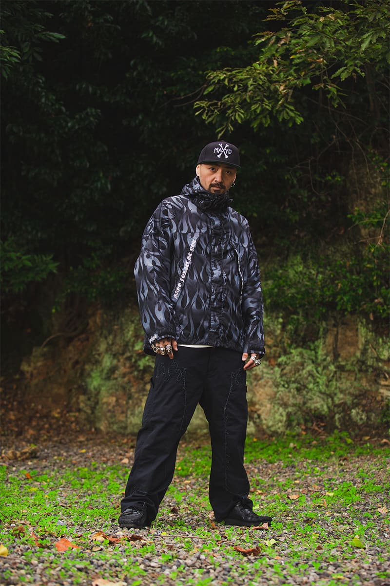 [Sales start in mid-March] MAYO FIRE EMBROIDERY Mountain Parka - FIRE BLACK