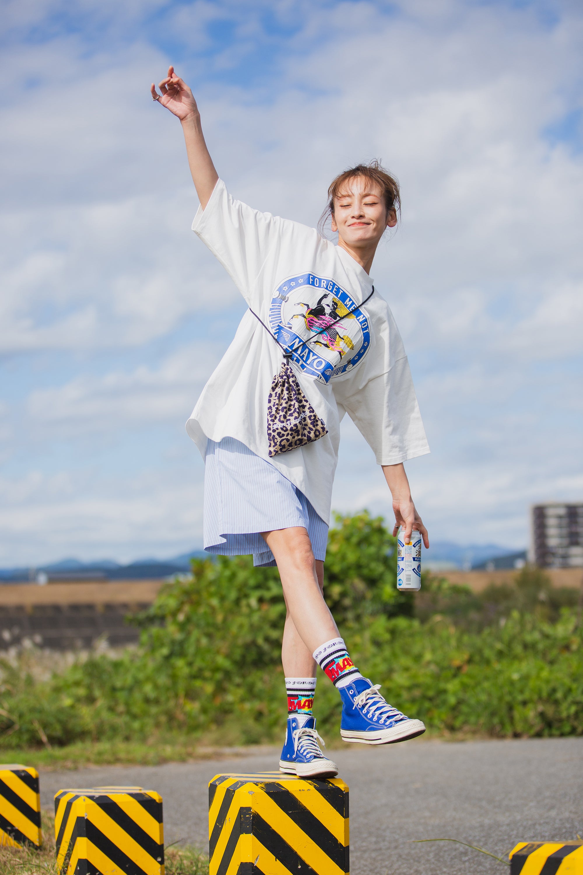 MAYO LOGO EMBROIDERY DRAWSTRING BAG