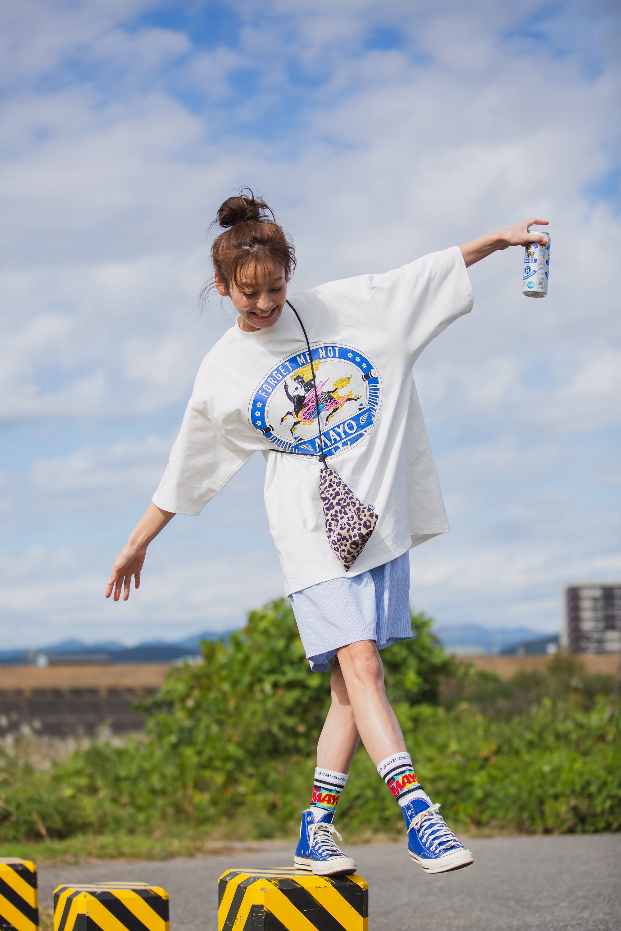 MAYO LOGO EMBROIDERY DRAWSTRING BAG