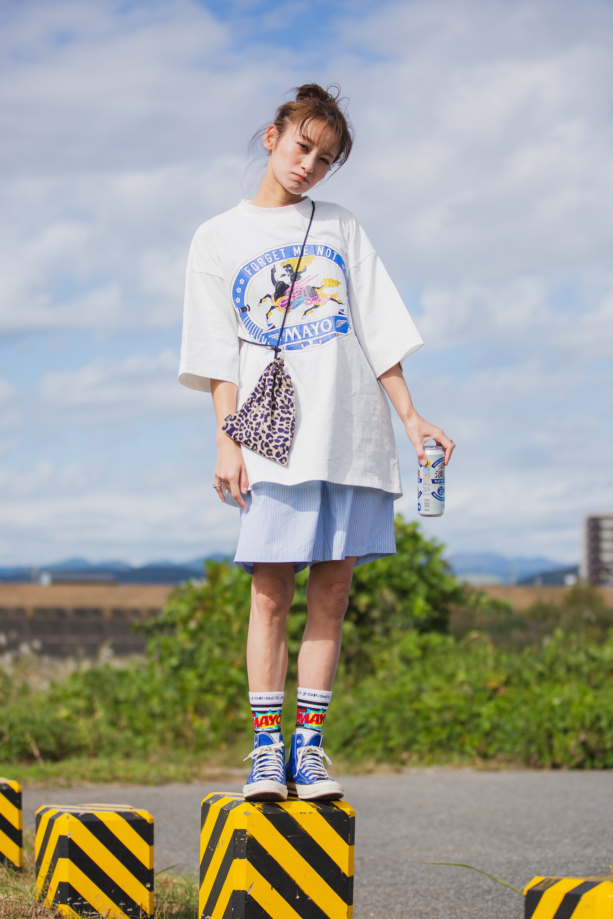 MAYO LOGO EMBROIDERY DRAWSTRING BAG