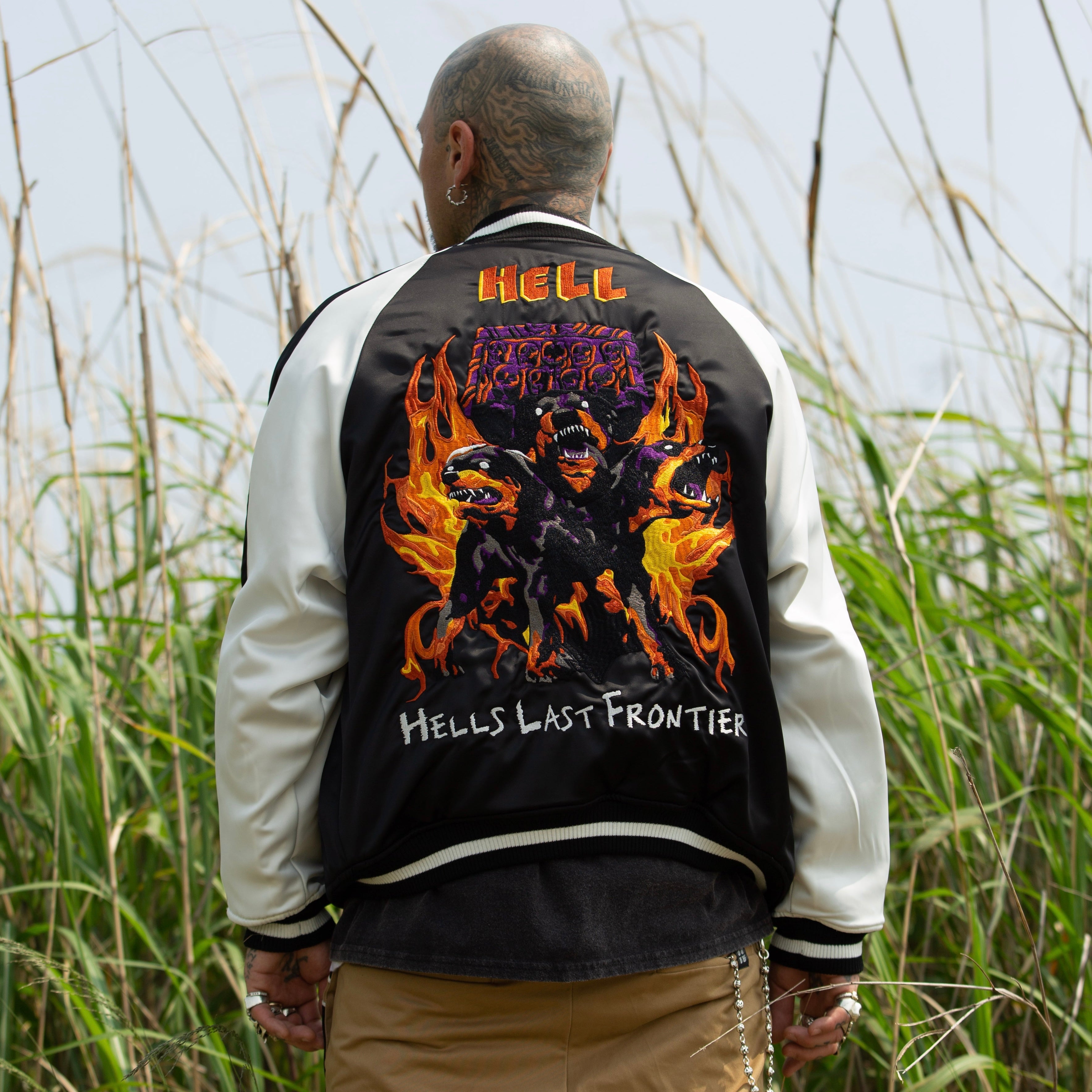 MAYOスカジャン MAYO FIRE 刺繍リバーシブルスーベニアジャケット