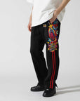 MAYO CHAOS EMBROIDERY Track Pants - BLACK