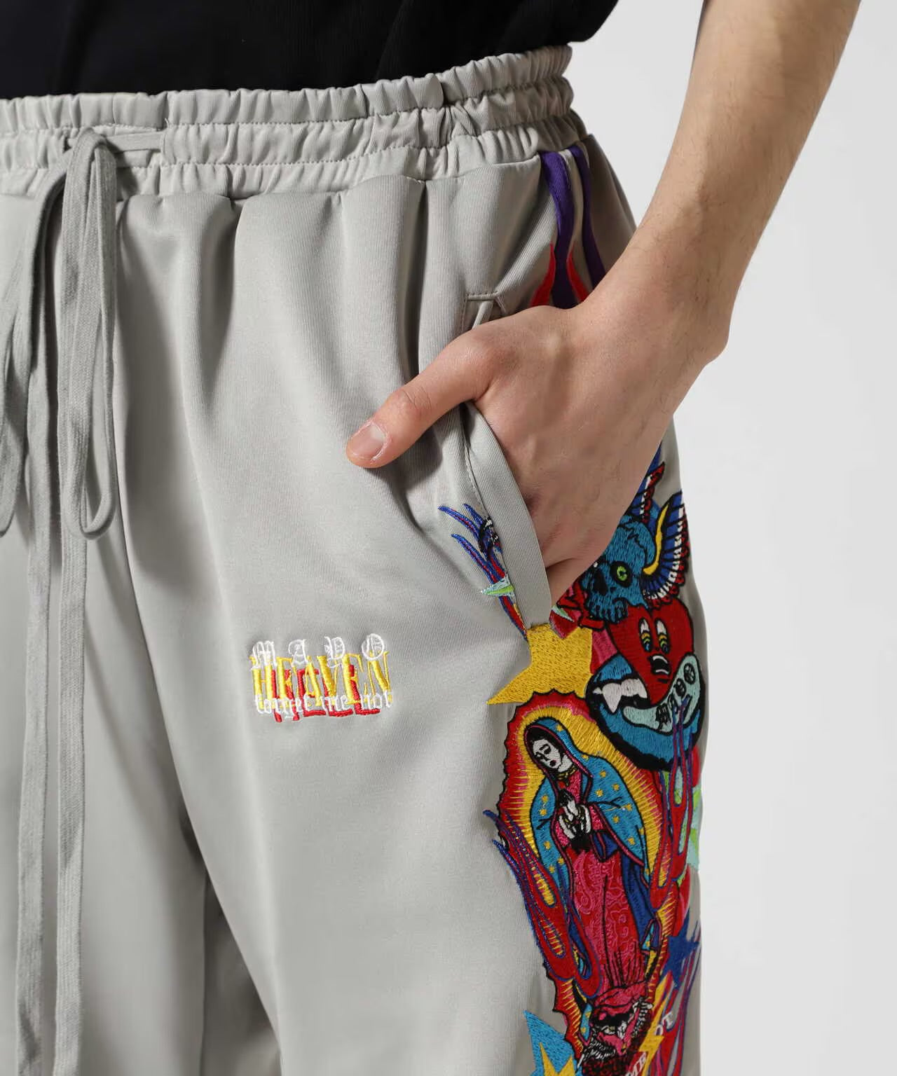 MAYO CHAOS EMBROIDERY Track Pants - GRAY