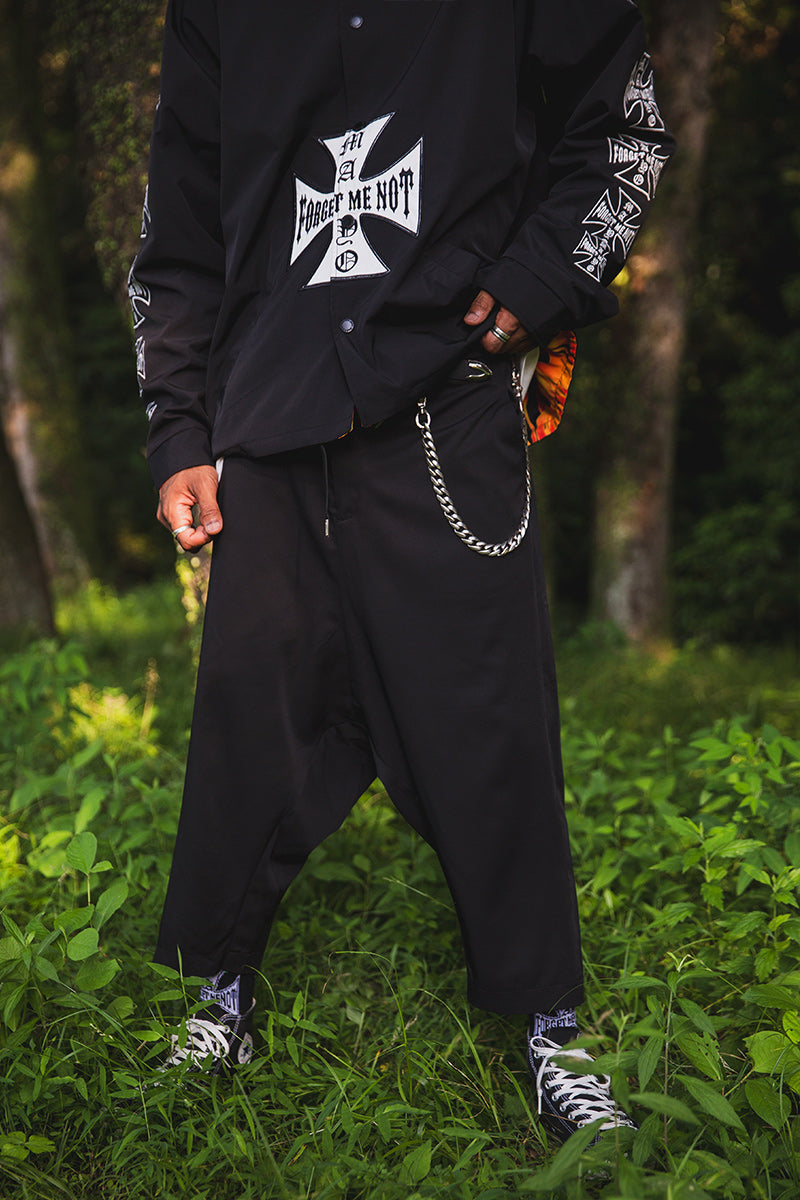 IRON CROSS EMBROIDERY SARROUEL PANTS