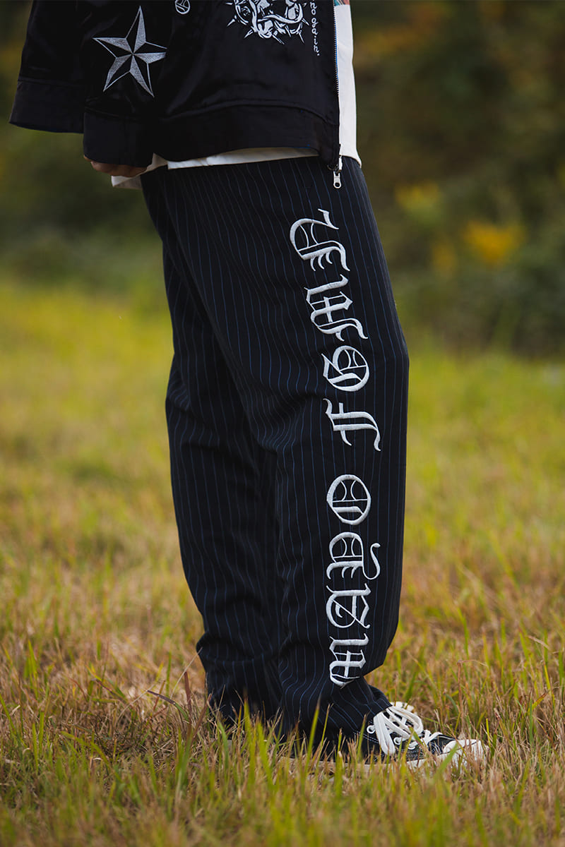 MAYO EMBROIDERY STRIPE EASY SLACKS