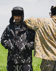 MAYO CROSS BONES EMBROIDERY NYLON MOUNTAIN PARKA - BLACK