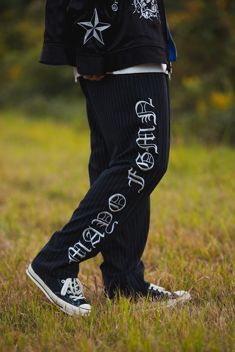 MAYO EMBROIDERY STRIPE EASY SLACKS