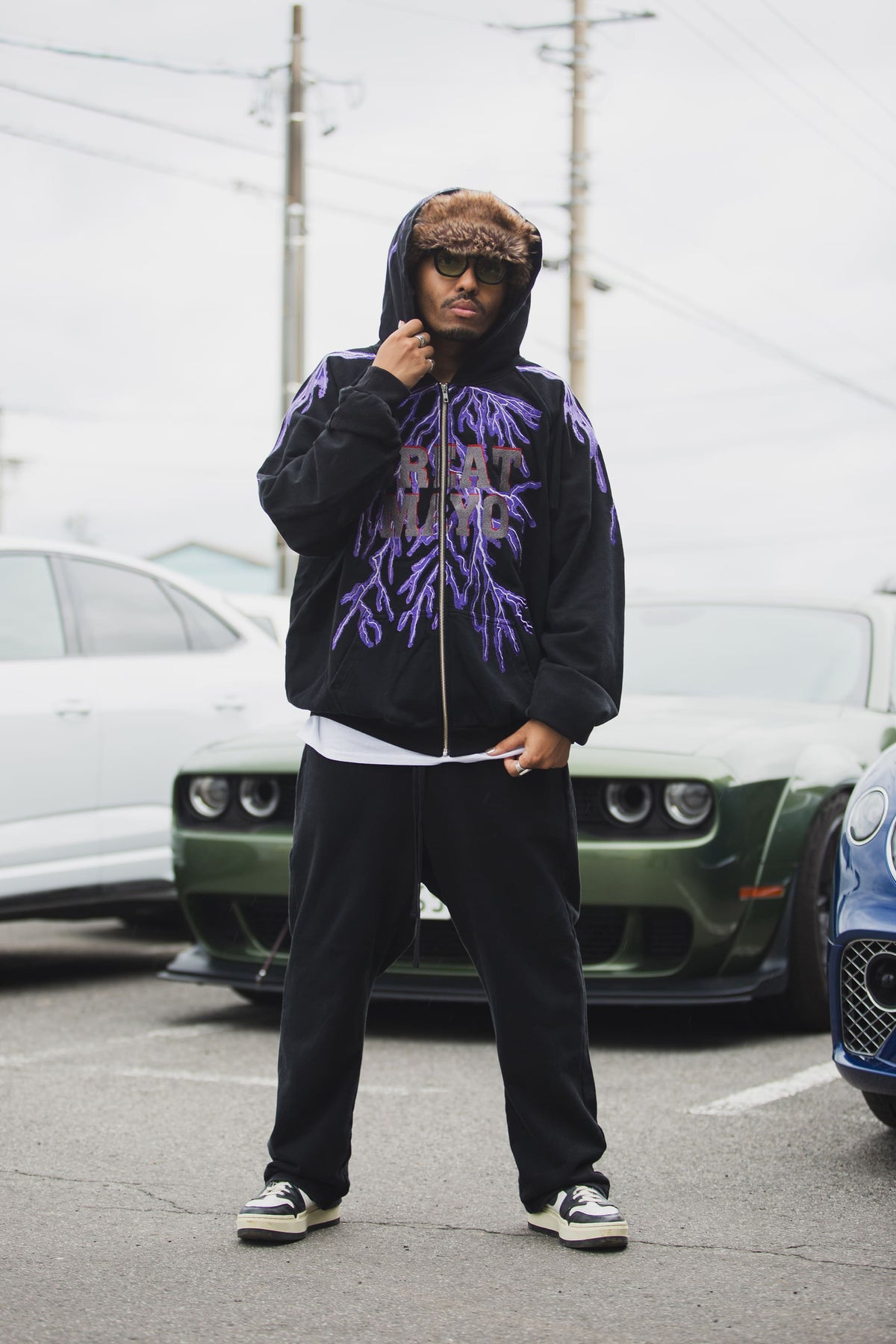 GREAT MAYO THUNDER EMBROIDERY ZIP UP HOODIE