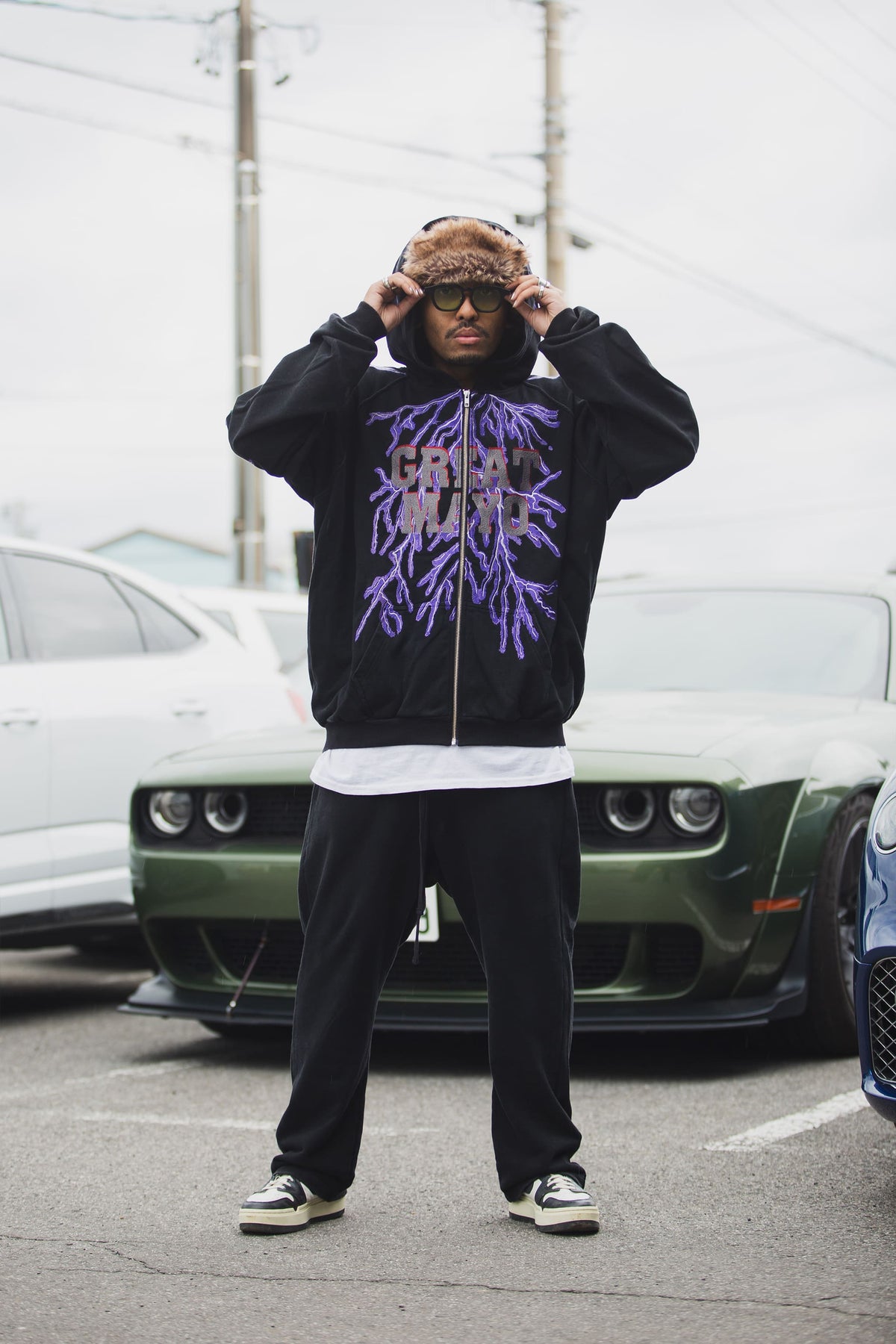 GREAT MAYO THUNDER EMBROIDERY ZIP UP HOODIE