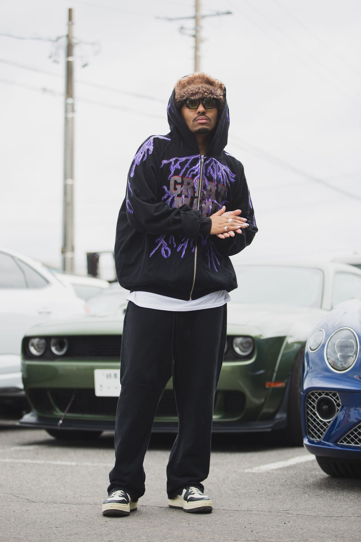 GREAT MAYO THUNDER EMBROIDERY ZIP UP HOODIE