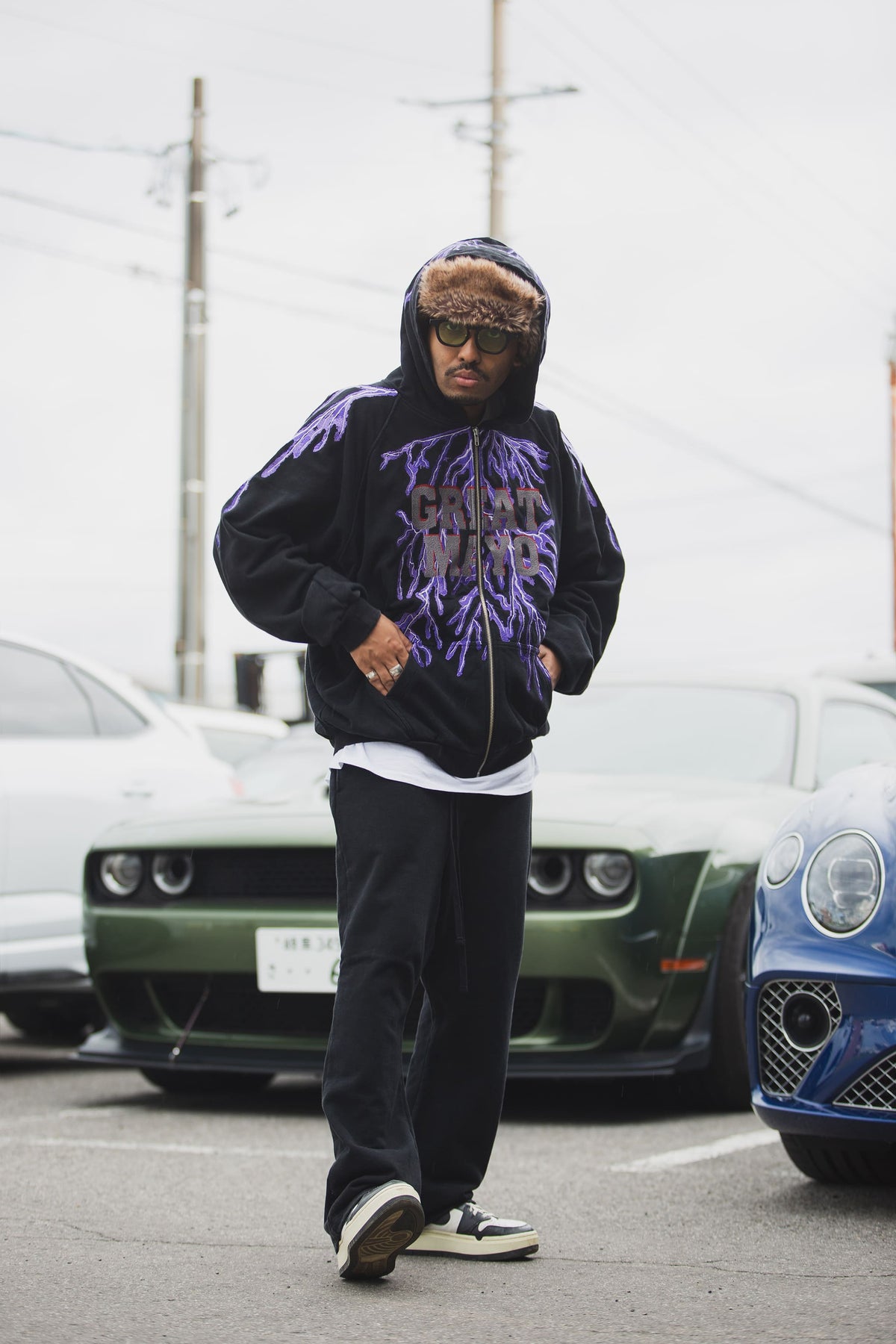 GREAT MAYO THUNDER EMBROIDERY ZIP UP HOODIE