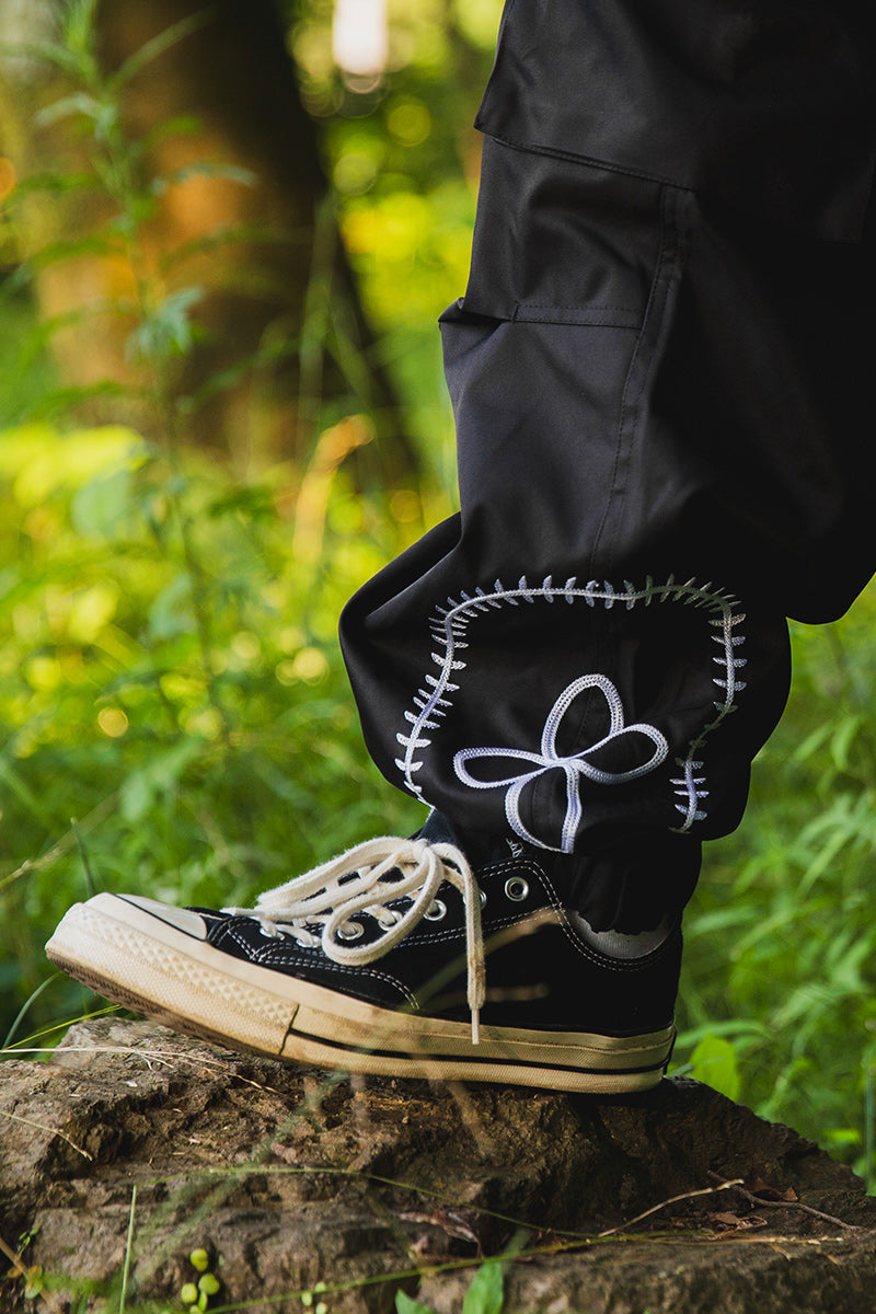 WESTERN EMBROIDERY NYLON CARGO PANTS