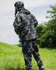 MAYO CROSS BONES EMBROIDERY NYLON MOUNTAIN PARKA - BLACK