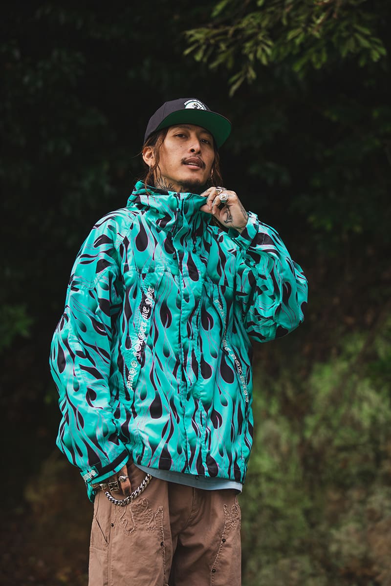 MAYO(メイヨー) FIRE EMBROIDERY マウンテンパーカ MAYO】MAYO FIRE EMBROIDERY Mountain Parka - KINMIYA BLUE