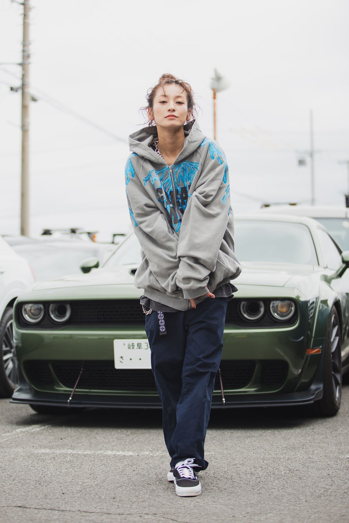 GREAT MAYO THUNDER EMBROIDERY ZIP UP HOODIE
