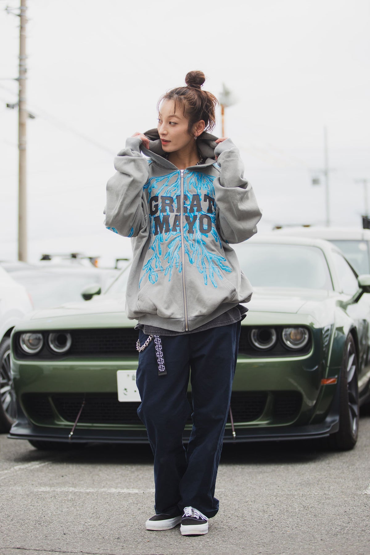 GREAT MAYO THUNDER EMBROIDERY ZIP UP HOODIE