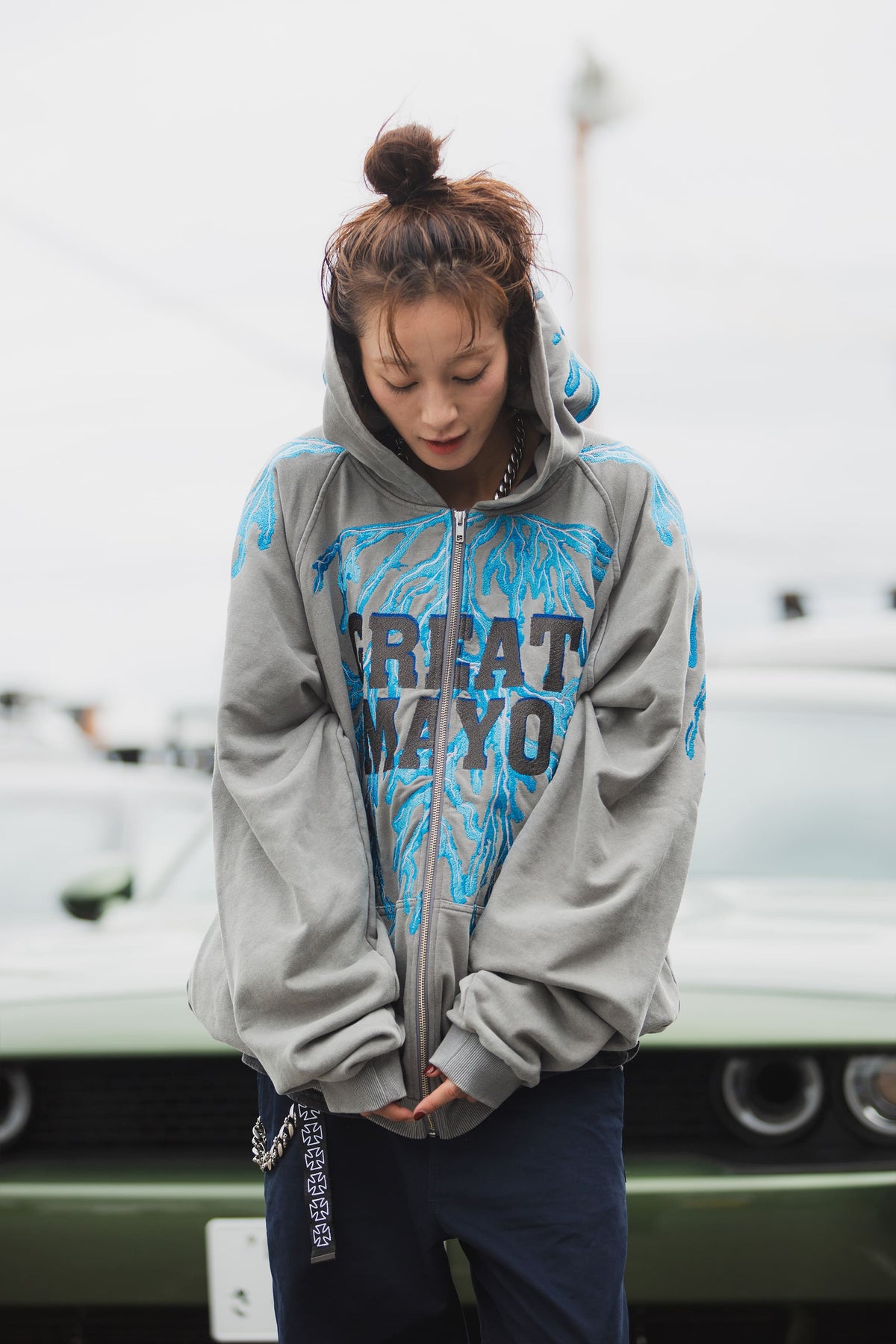 GREAT MAYO THUNDER EMBROIDERY ZIP UP HOODIE