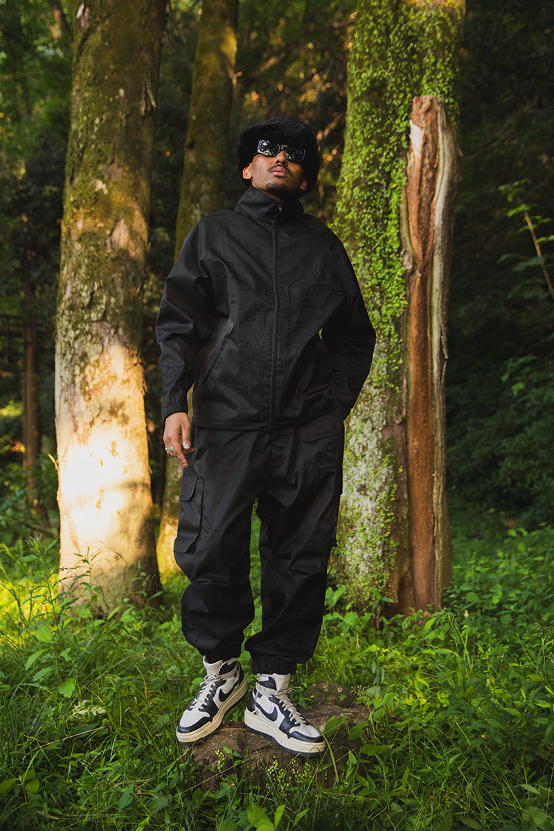 WESTERN EMBROIDERY NYLON CARGO PANTS