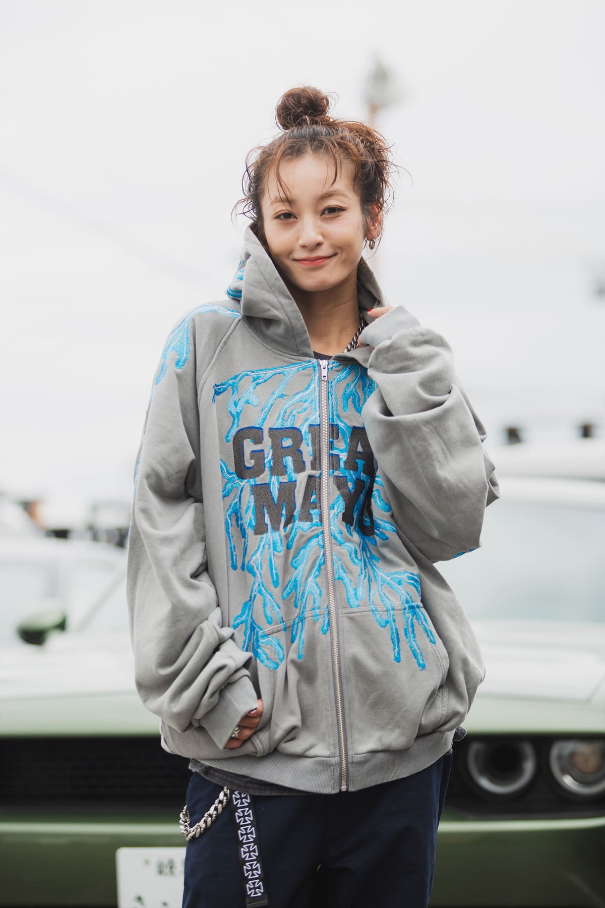 GREAT MAYO THUNDER EMBROIDERY ZIP UP HOODIE