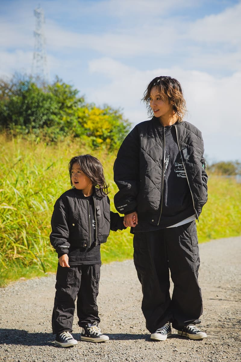 【KIDS】EAGLE  EMBROIDERY NYLON JKT -  BLACK