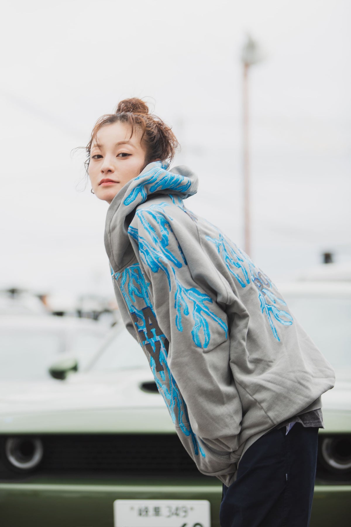 GREAT MAYO THUNDER EMBROIDERY ZIP UP HOODIE