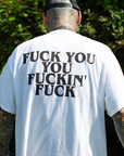 F●CKIN F●CK PRINT  SHORT SLEEVE TEE - WHITE