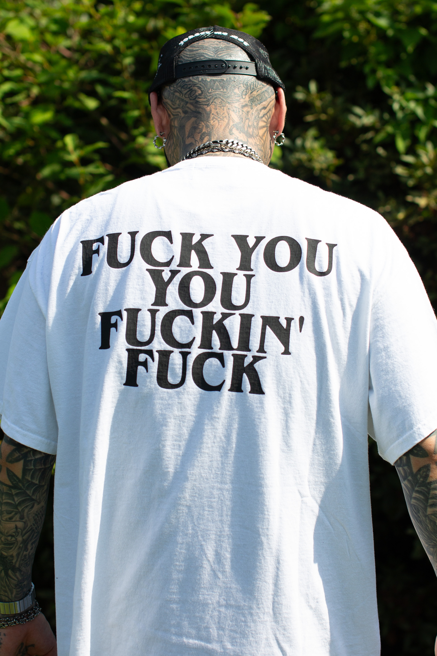 F●CKIN F●CK PRINT  SHORT SLEEVE TEE - WHITE