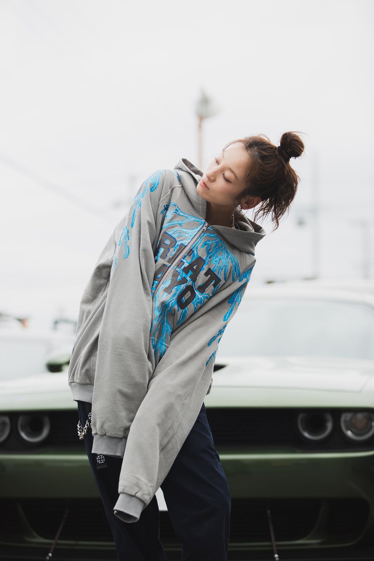 GREAT MAYO THUNDER EMBROIDERY ZIP UP HOODIE