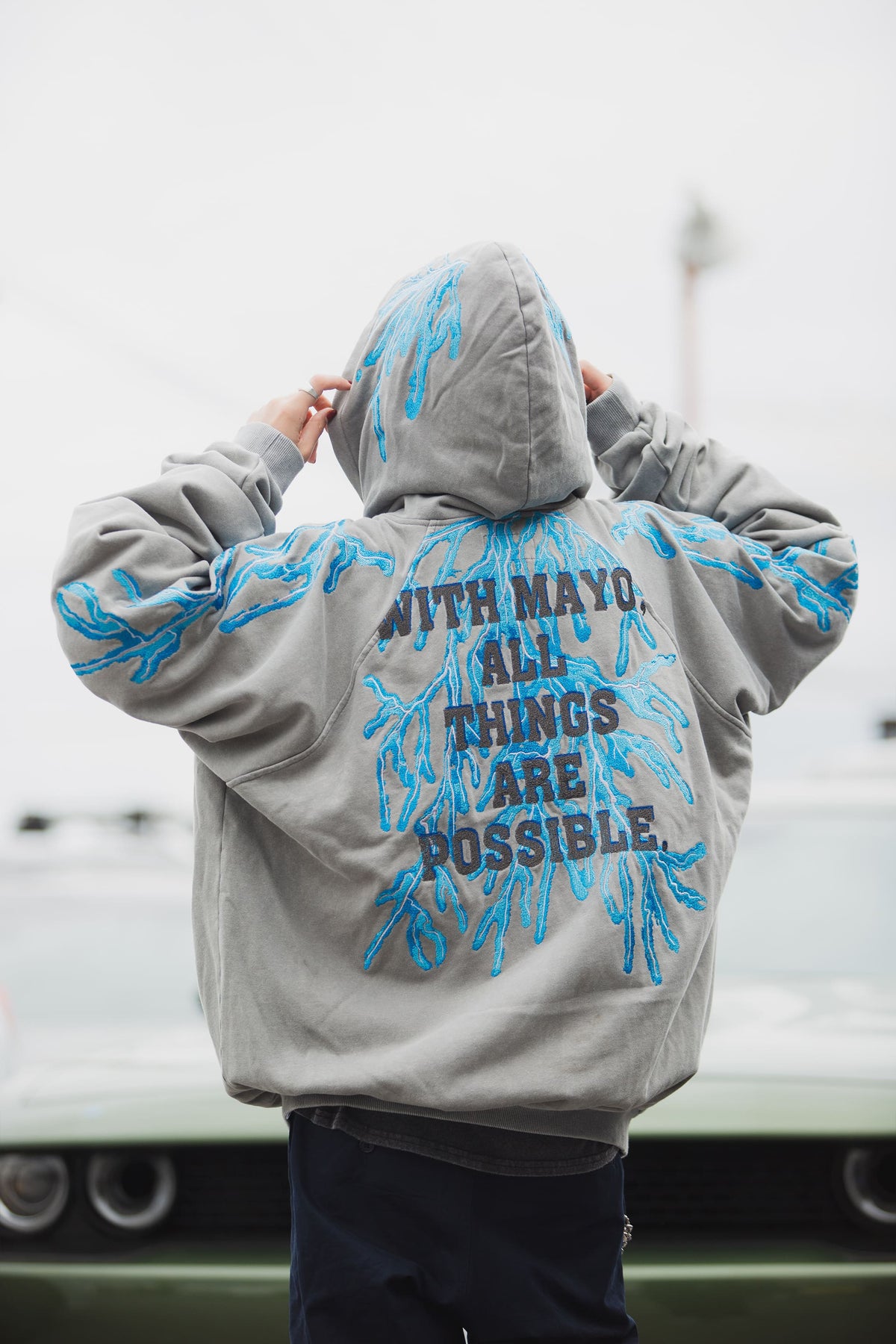 GREAT MAYO THUNDER EMBROIDERY ZIP UP HOODIE