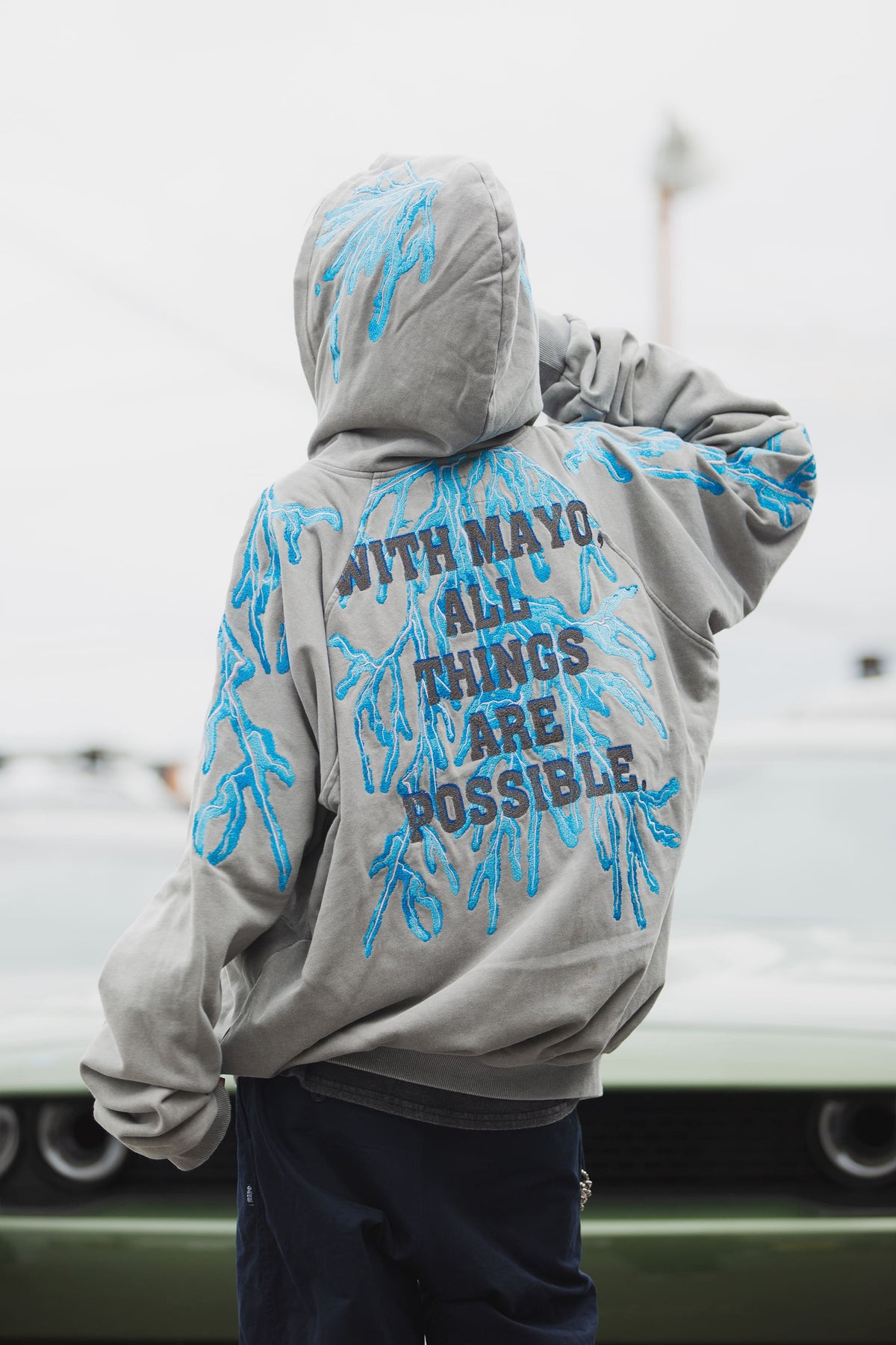 GREAT MAYO THUNDER EMBROIDERY ZIP UP HOODIE