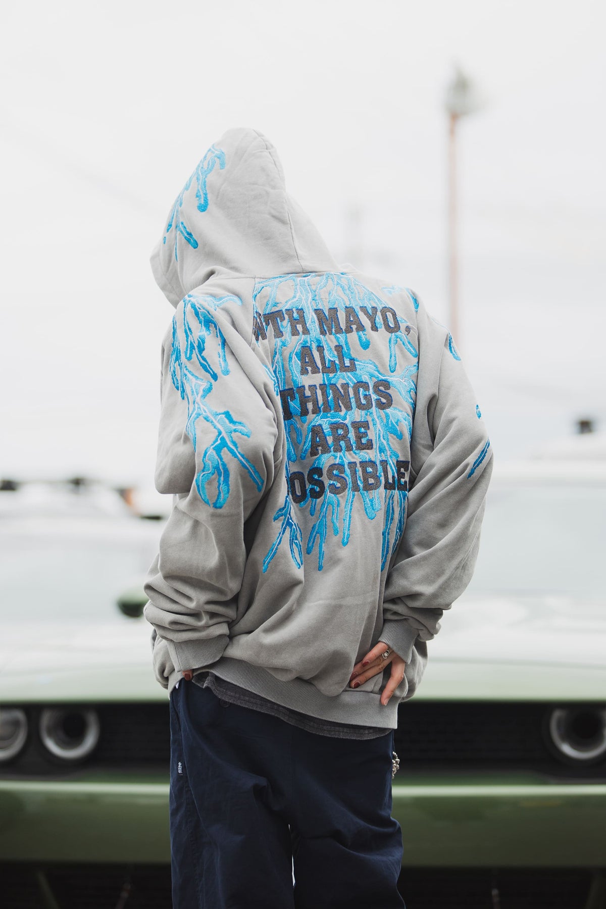 GREAT MAYO THUNDER EMBROIDERY ZIP UP HOODIE
