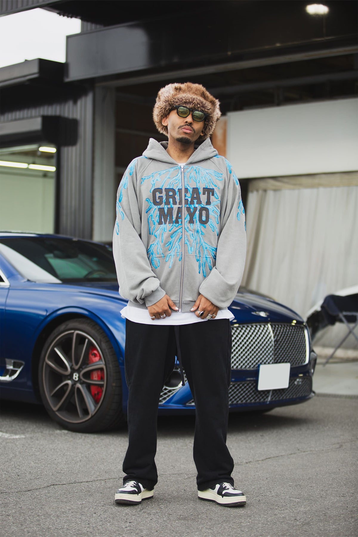 GREAT MAYO THUNDER EMBROIDERY ZIP UP HOODIE