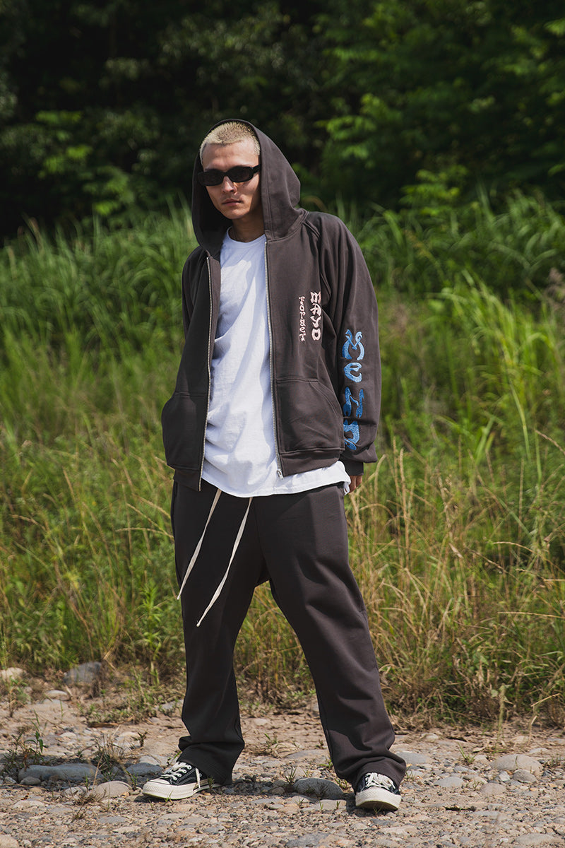 FORGET ME NOT EMBROIDERY ZIPUP HOODIE