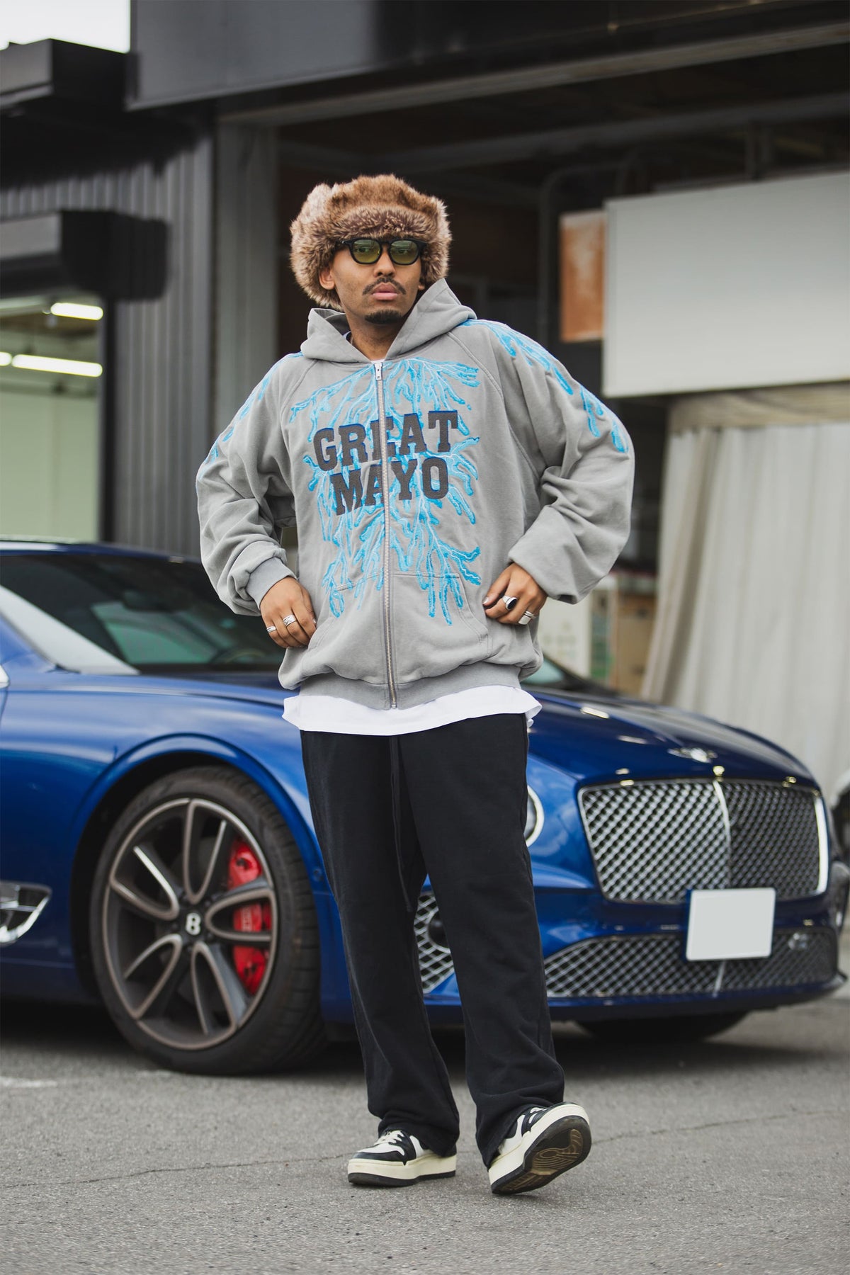 GREAT MAYO THUNDER EMBROIDERY ZIP UP HOODIE