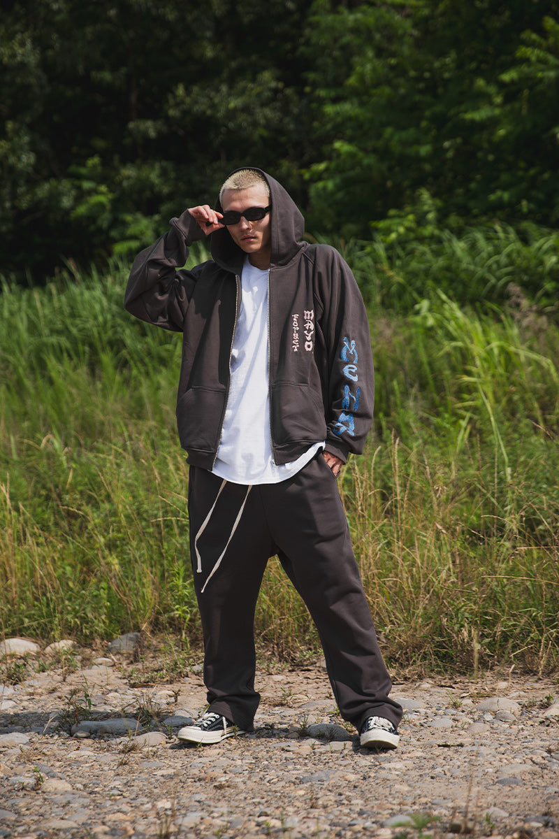 FORGET ME NOT EMBROIDERY ZIPUP HOODIE