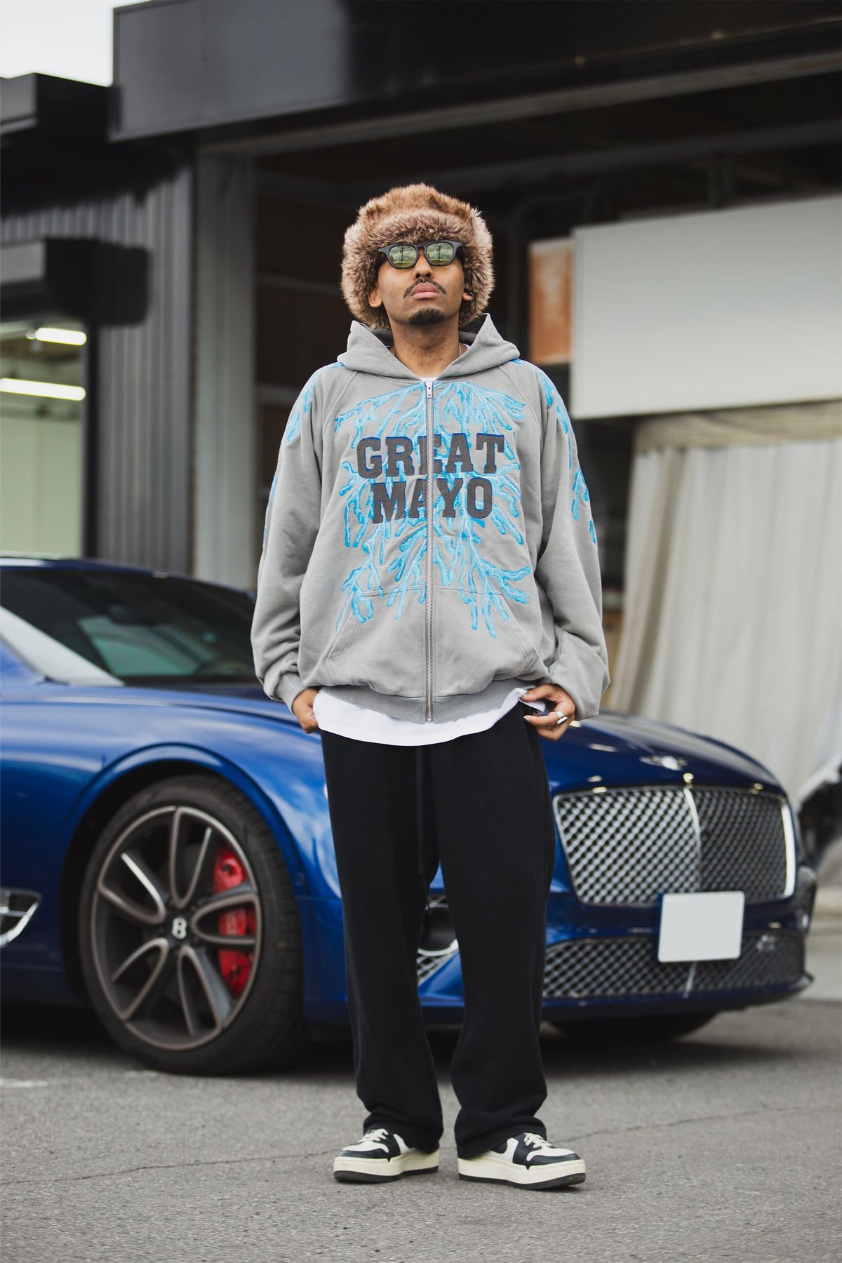 GREAT MAYO THUNDER EMBROIDERY ZIP UP HOODIE