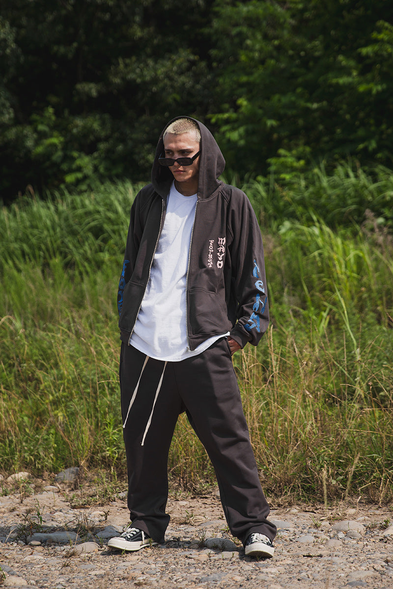 FORGET ME NOT EMBROIDERY ZIPUP HOODIE